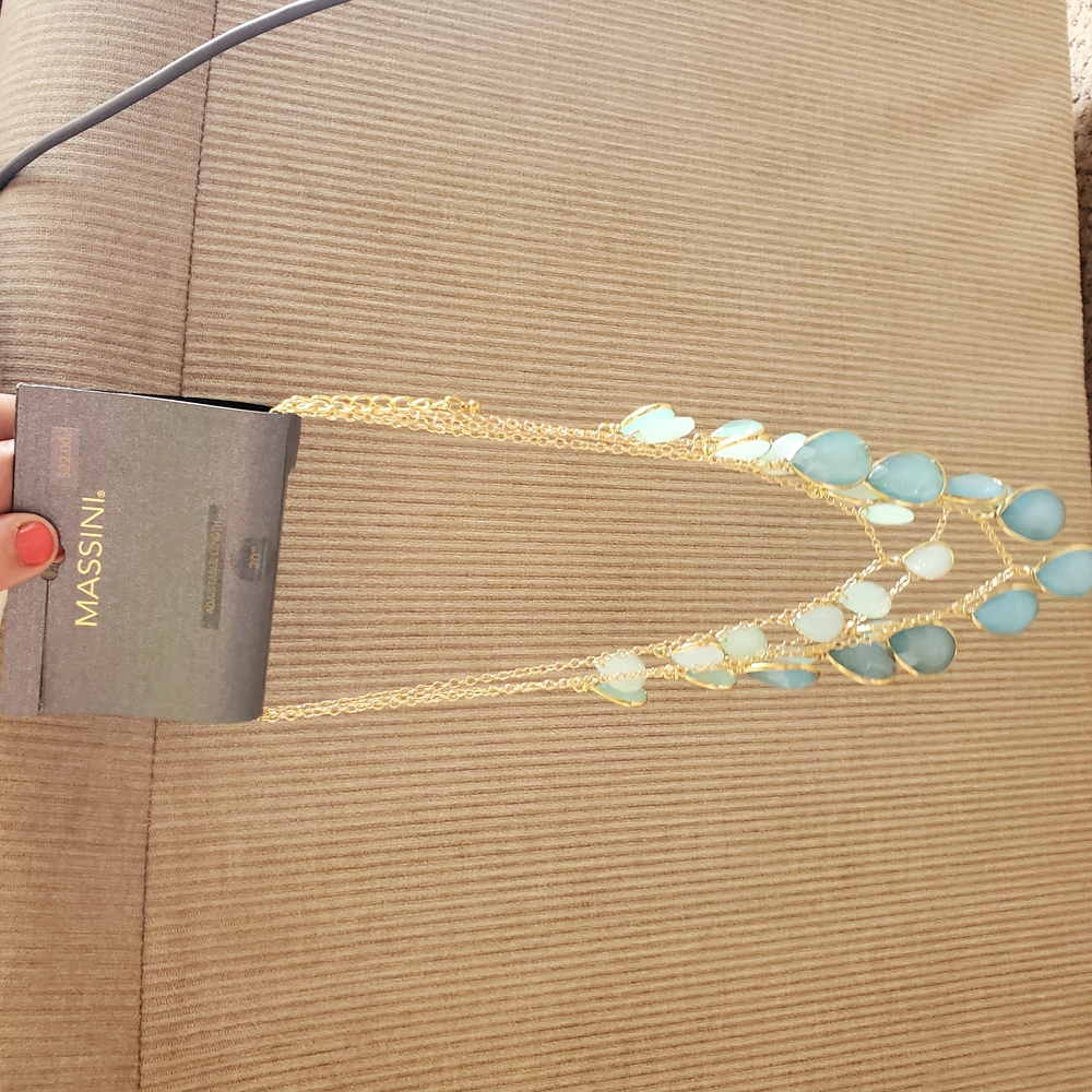 Massini Gold and Blue Elegant Necklace